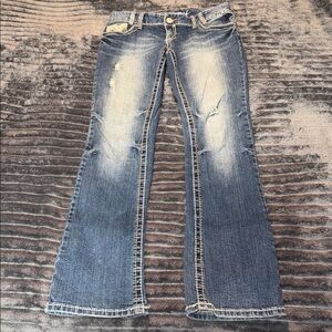 Maurices Women's Distressed Flare Jeans - Blue